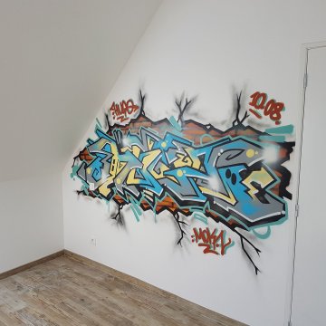 Graffiti prénom chambre Angers