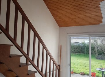 Rénovation d'escalier bois en peinture sur Avrillé