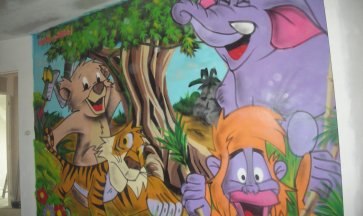 Graffiti Le livre de la jungle chambre d'enfant Angers